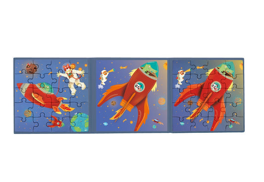 MAGNETIC PUZZLE BOOK TO GO SPACE- SCRATCH