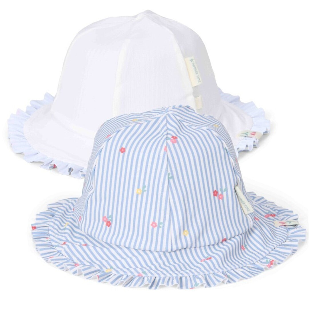 Gorro reversible Flowers Blue