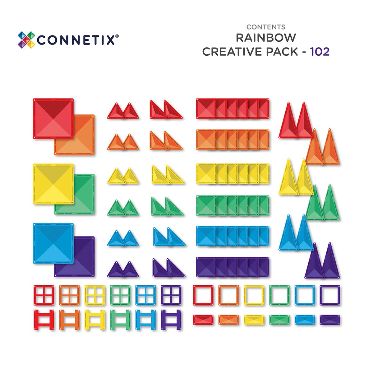 CONNETIX CREATIVE RAINBOW PACK 102 piezas