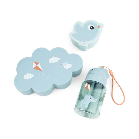 Set de Caja almuerzo con botella Birdee Blue