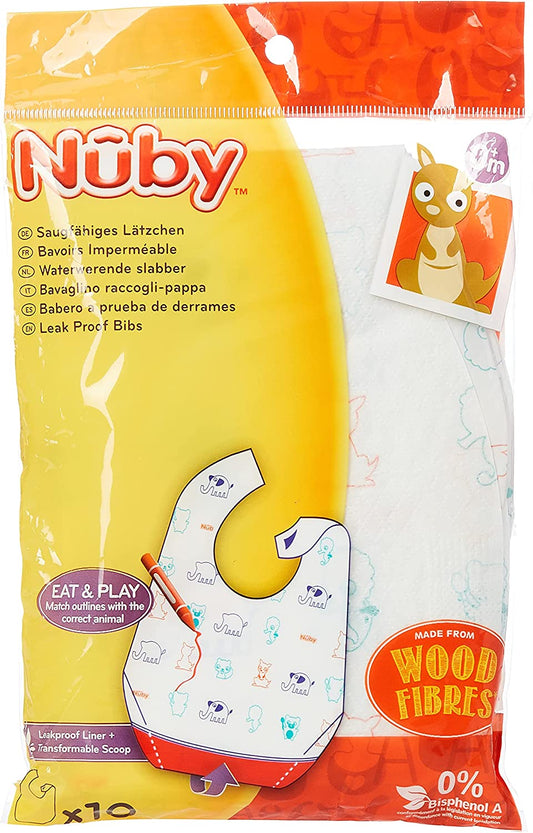 Baberos Desechables Nuby Lote de 10 unidades