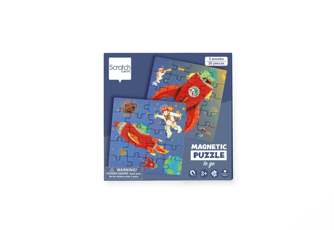 MAGNETIC PUZZLE BOOK TO GO SPACE- SCRATCH