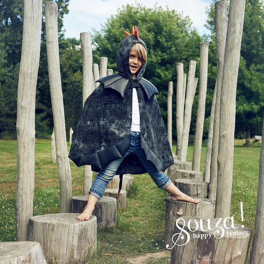 Dragon cape black, 4-7 yrs